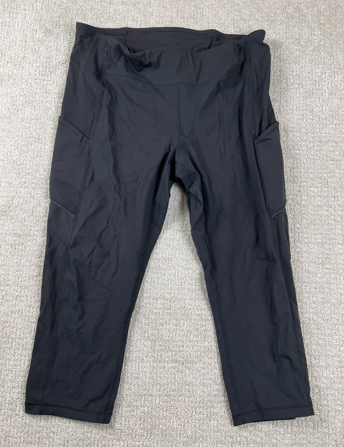 Lululemon Leggings Size 6 Speed Up Crop Pant Black Side Pockets 21