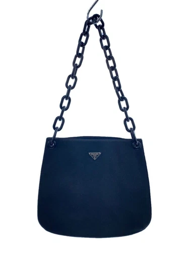 Sac bandoulière PRADA chaîne plastique noir occasion
