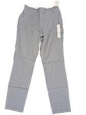 a new day stretch womens pants size 4 R side zip skinny ankle grey with plaid