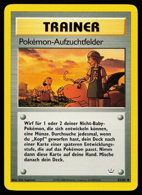 Pokemon Breeder Fields 62/64 Uncommon GERMAN Neo Revelation Pokémon Card
