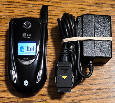 LG AX490 - Black and Silver ( Alltel ) Super Rare NASCAR Flip Phone - Bundled