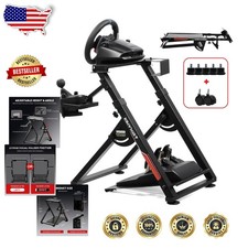 Adjustable Racing Wheel Stand for Logitech Thrustmaster Deep Black Durable