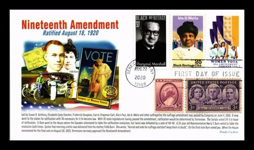 US COVER PANDA CACHET NINETEENTH AMENDMENT FIRST DAY OF ISSUE COMBINATION