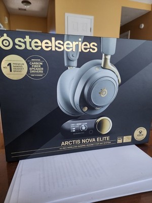 SteelSeries Arctis Nova Elite Wireless Bluetooth/USB Headset Boom Mic Sage/Gold