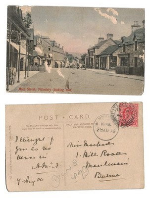 Alte Postkarte - Main Street Pitlochry Schottland 1906 POSTED