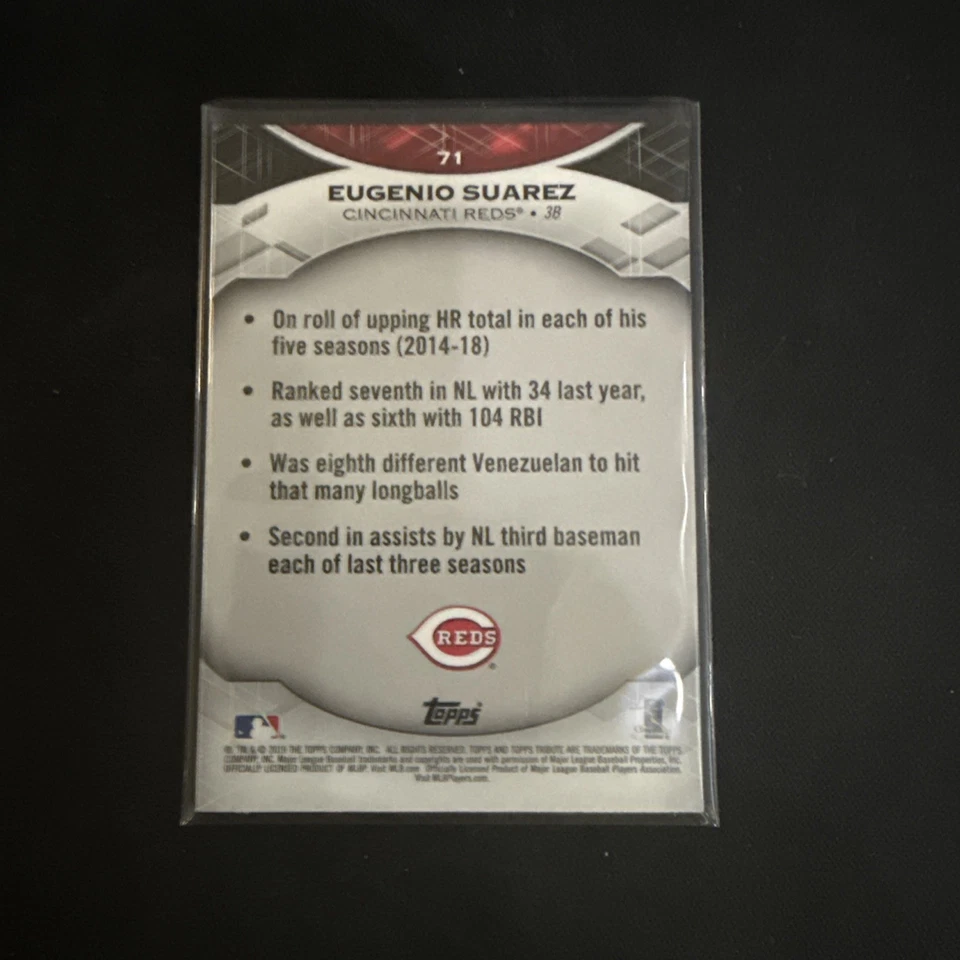 EUGENIO SUAREZ 2019 TOPPS TRIBUTE #71 GREEN PARALLEL /99 Reds Mariners - Image 2 of 3
