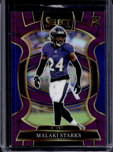 2025 Panini Select Malaki Starks Concourse RC Purple Prizm Rookie #/75 Ravens