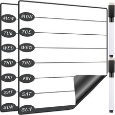 Outus 2 Pieces Magnetic Weekly Dry Erase Boards Erasable Weekly Calendars Whiteb
