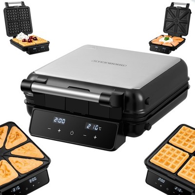 Steinborg 2-in-1 Waffeleisen & Sandwichmaker 1500W Sandwich Maker Kontaktgrill