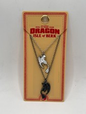 Universal Epic How to Train Your Dragon Berk Toothless Light Fury Necklace 2 Set