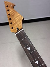 Unique head 24.75inch short roasted flame maple electric guitar neck 22fret part