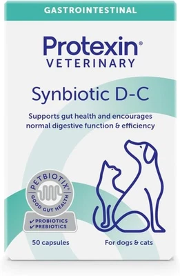 Protexin Veterinary Synbiotic D-C Daily probiotic and prebiotic capsules