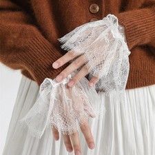 Lace Floral Fake Cuffs Breathable Comfortable Pleated Fake Sleeves Wrist Accesso