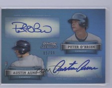 2012 Bowman Sterling Dual Refractor 85/99 Peter O'Brien Austin Aune Auto 0o9