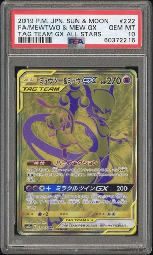 2019 Pokemon Mewtwo & Mew GX 222/173 SM12a Tag Team Japanese PSA 10