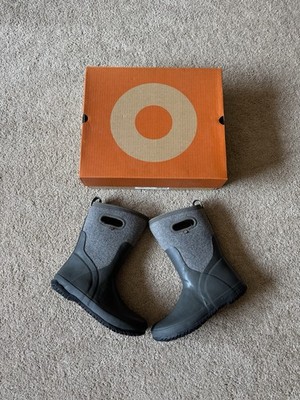 Brand New With Box BOGS Girls Size 6 Crandall Wool Waterproof Boots, Dark Grey