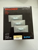3X Briloner Nickel-Matt Led Einbaustrahler Led Einbauleuchte 5W 400Lm 3000K IP44
