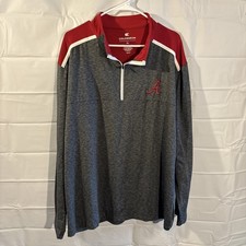 Colosseum Alabama Crimson Tide Quarter Zip Pullover Shirt Men's XL Gray Red NCAA
