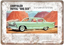 1960 Chrysler AP3 Royal 6 or V8 Vintage Auto Ad Retro Look Metal Sign AM5600