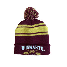 Harry Potter Hogwarts School House Crest Pom Knit Winter Osfm Beanie Hat Cap