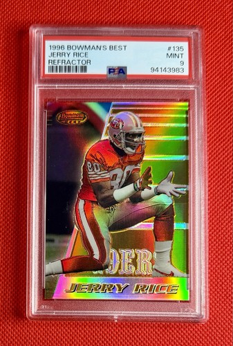 1996 Bowman’s Best #135 Jerry Rice Refractor PSA 9 Pop 20 with ONLY 2 HIGHER