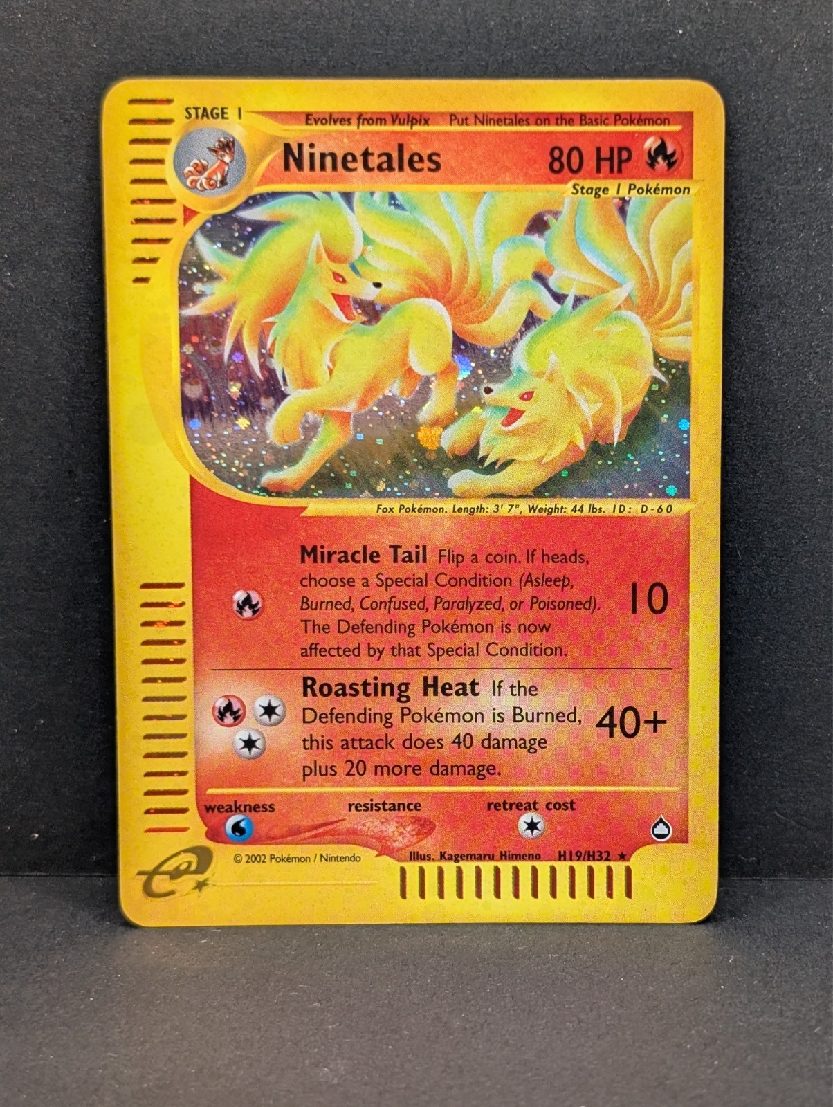 Ninetales H19/H32 Aquapolis Holo Rare Pokemon TCG Nintendo e-reader LP