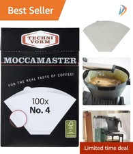 White Paper Coffee Filters, 100 Count - Compatible with #4 Brew Systems