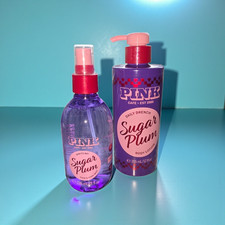 Victoria's Secret/ Pink Sugar Plum Hair Body Mist Body Lotion Duo Set New