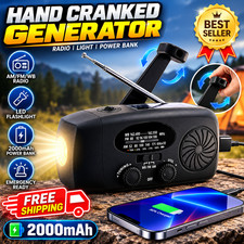 Emergency Wind Up Solar Hand Crank Radio Power Bank Charger FM/AM Torch