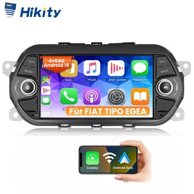 4+64G 7'' Android15 Autoradio RDS Navi Apple Carplay für Fiat Tipo Egea 2015-2021