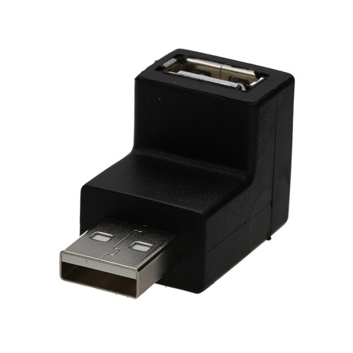 Adaptateur USB 2.0 Angle Droit Mâle Vers Femelle 90° - Renkforce - 5cm - Noir