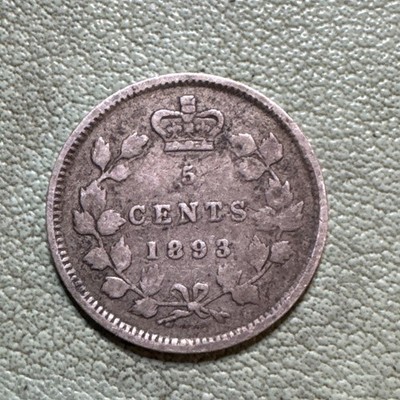 Canada 5 Cents 1893 Silver Coin KM#2