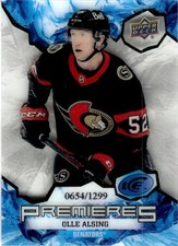 2021-22 UPPER DECK ICE ROOKIE OLLE ALSING RC /1299 OTTAWA SENATORS #168