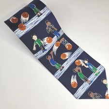 Save the Children Mens Tie Necktie 58 X 4 Basketball Free Throw Silk Made In USA