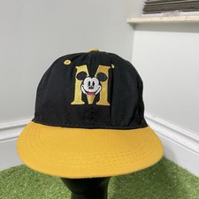 Vintage Disney Store Mickey Mouse Youth Hat Cap Black Yellow SnapBack