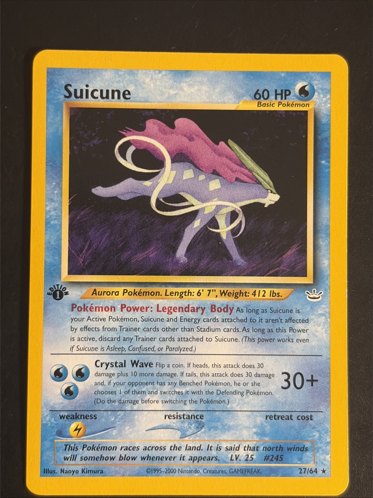 Pokemon Card TCG Neo Revelation 1st Edition Suicune 27/64 Non Holo VLP/NM