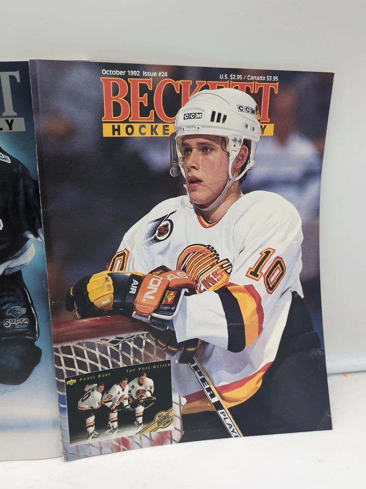 Vtg Beckett Hockey Magazines Lot of 3 1990 1992 Gretzky Bure Hull NHL Stars - Image 4 of 4