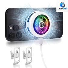 RGB Phone Cooler for Gaming - USB-C, Smart Temp Control, Low Noise Design