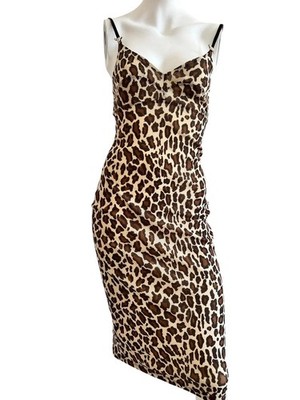 Vintage 2000s 00s y2k animal print Kookai mid length dress with straps