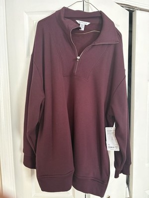 Athleta Size XL Altitude Polartec Half Zip Sweatshirt Brown Fleece Training