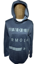 Under Armour Hoodie Sweatshirt Womens Medium Blue Fleece Lined Coldgear Pullover