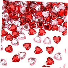 500 Count Red/Pink Acrylic Heart Decorations, Perfect for Valentine's Day,