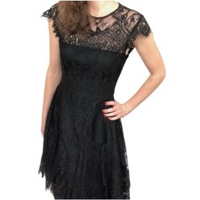 NWT BB Dakota Rihanna Black Lace Cocktail Fit Flare Dress Women's Size 2
