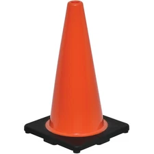 18" Non-Reflective Traffic Cone Black Base 3 lbs