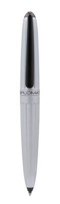 Diplomat Aero Metallic White Ballpoint Pen Made in Germany Mint In Box Original