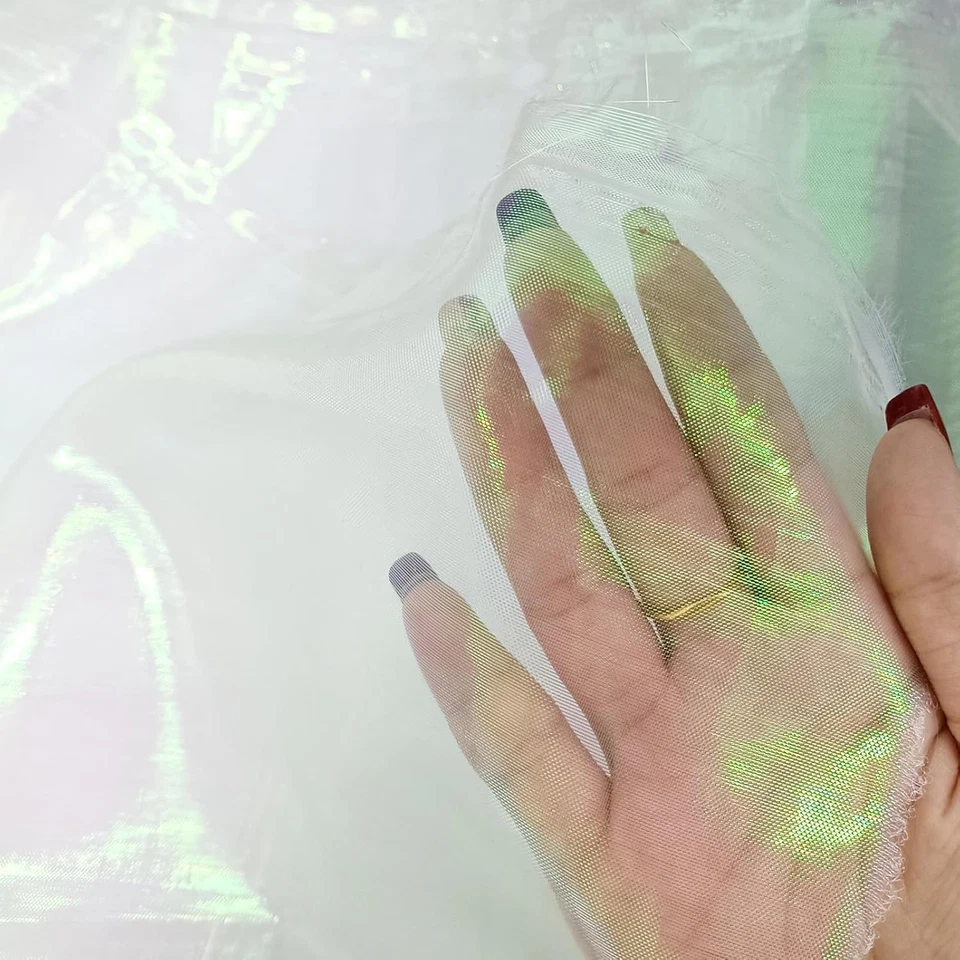 Tela transparente de 3 yardas, tela holográfica mágica láser, tela iridiscente de 59 pulgadas Seq Foto 3 de 4