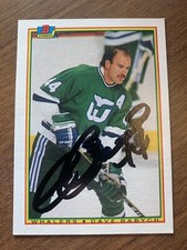 Dave Babych autographed Hartford Whalers Bowman hockey card