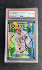 2022 Topps Finest Flashbacks 42 Mike Trout Prism Refractor 19/35 PSA 10