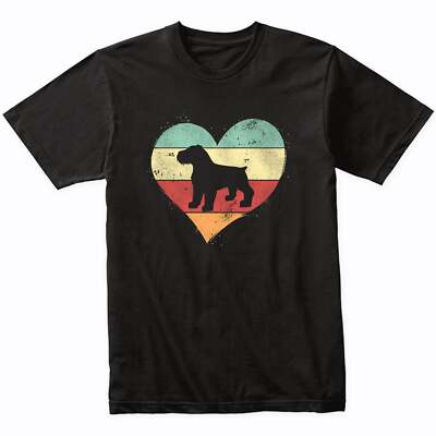 Retro Heart Bouvier des Flandres Dog Breed Silhouette Dog Owner Love T-Shirt