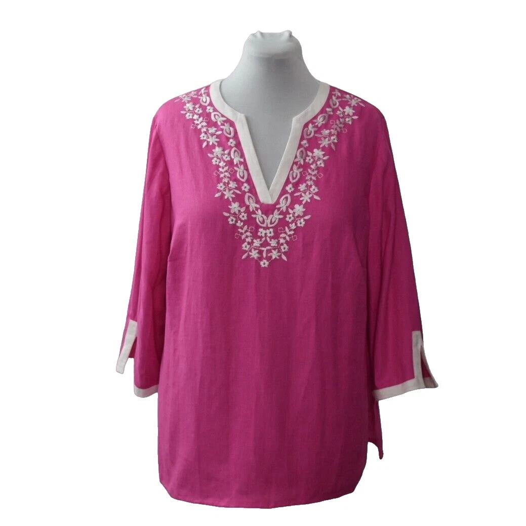 Tops sólido Casual Lino JM Collection para Mujeres